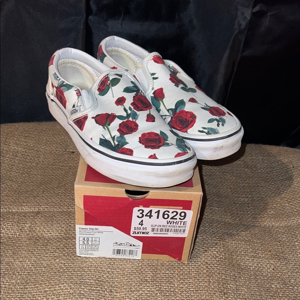 Vans Floral Rose Slip-On Sneakers